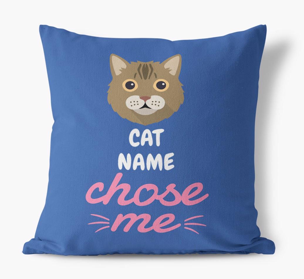 Chose Me: Personalized {breedCommonName} Canvas Pillow