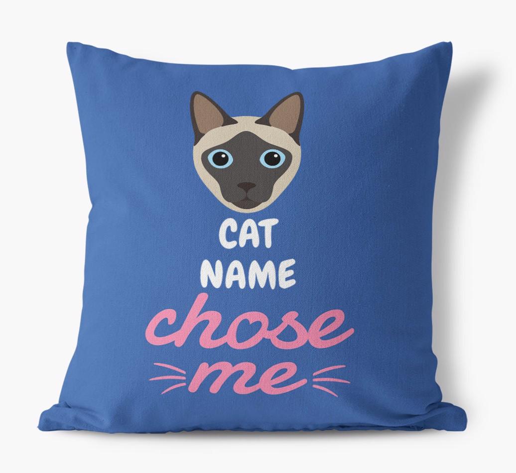 Chose Me: Personalized {breedCommonName} Canvas Pillow