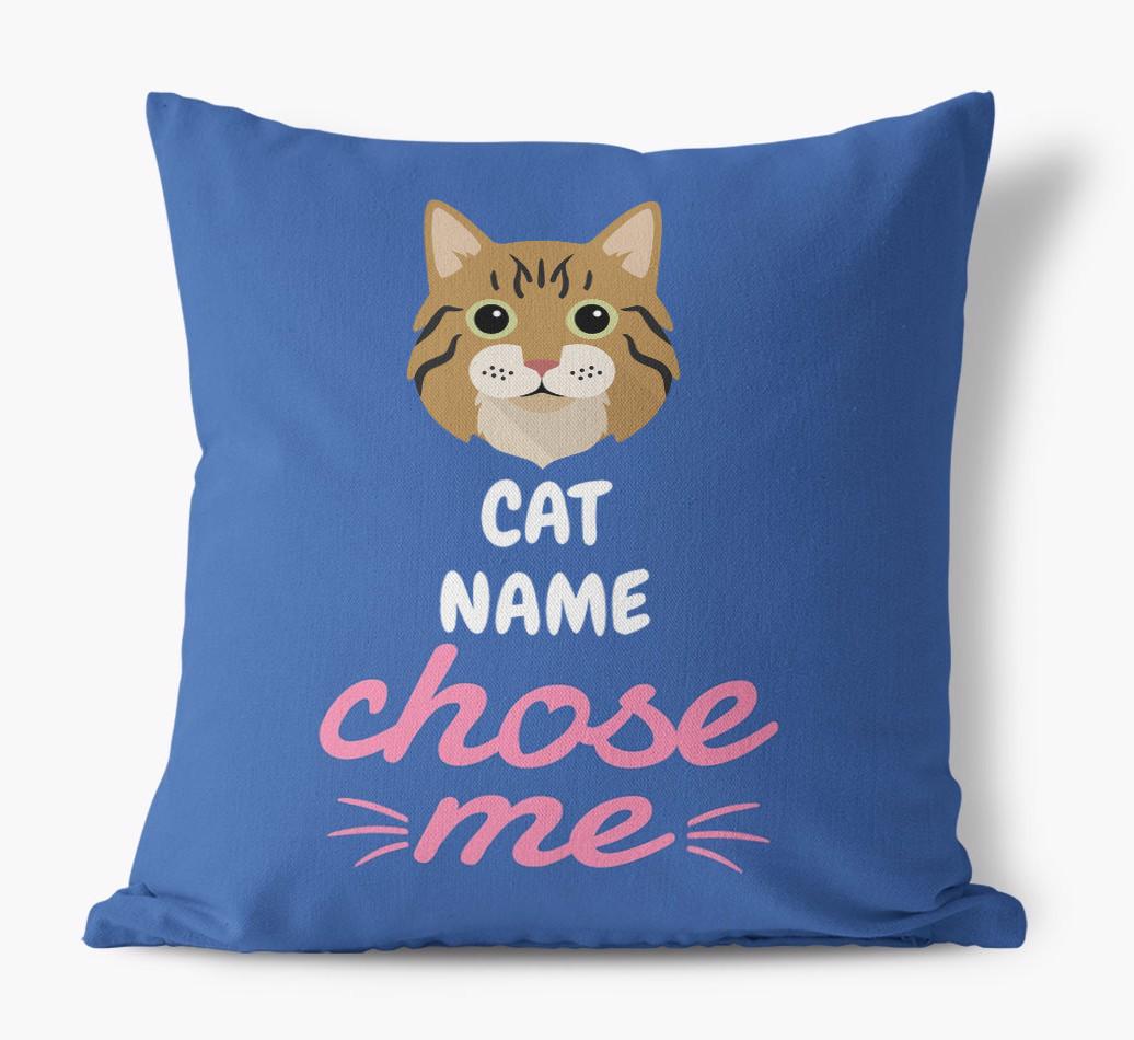 Chose Me: Personalized {breedCommonName} Canvas Pillow
