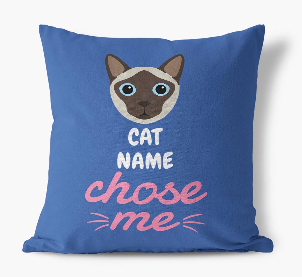 Chose Me: Personalized {breedCommonName} Canvas Pillow