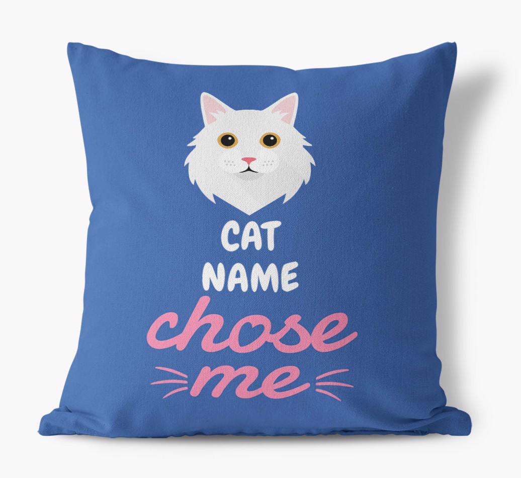 Chose Me: Personalized {breedCommonName} Canvas Pillow