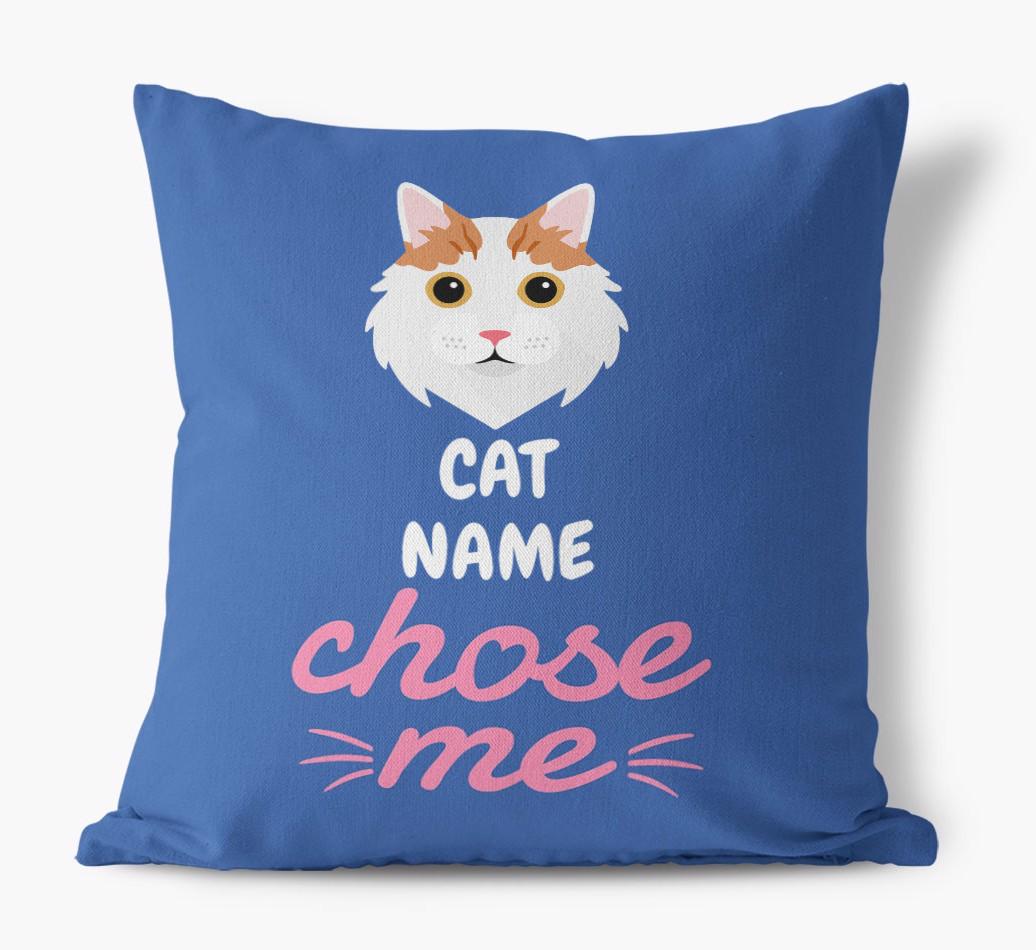 Chose Me: Personalized {breedCommonName} Canvas Pillow