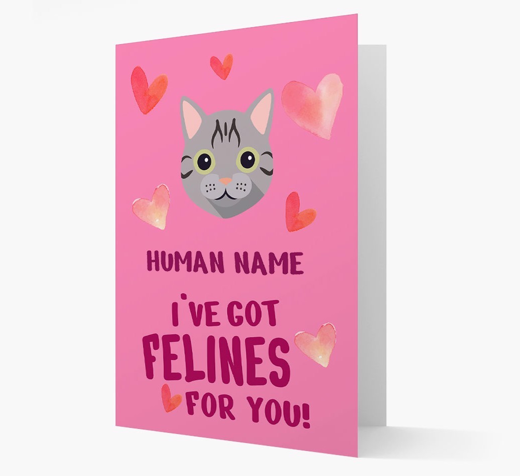 'Felines For You' - Personalised {breedCommonName} Card
