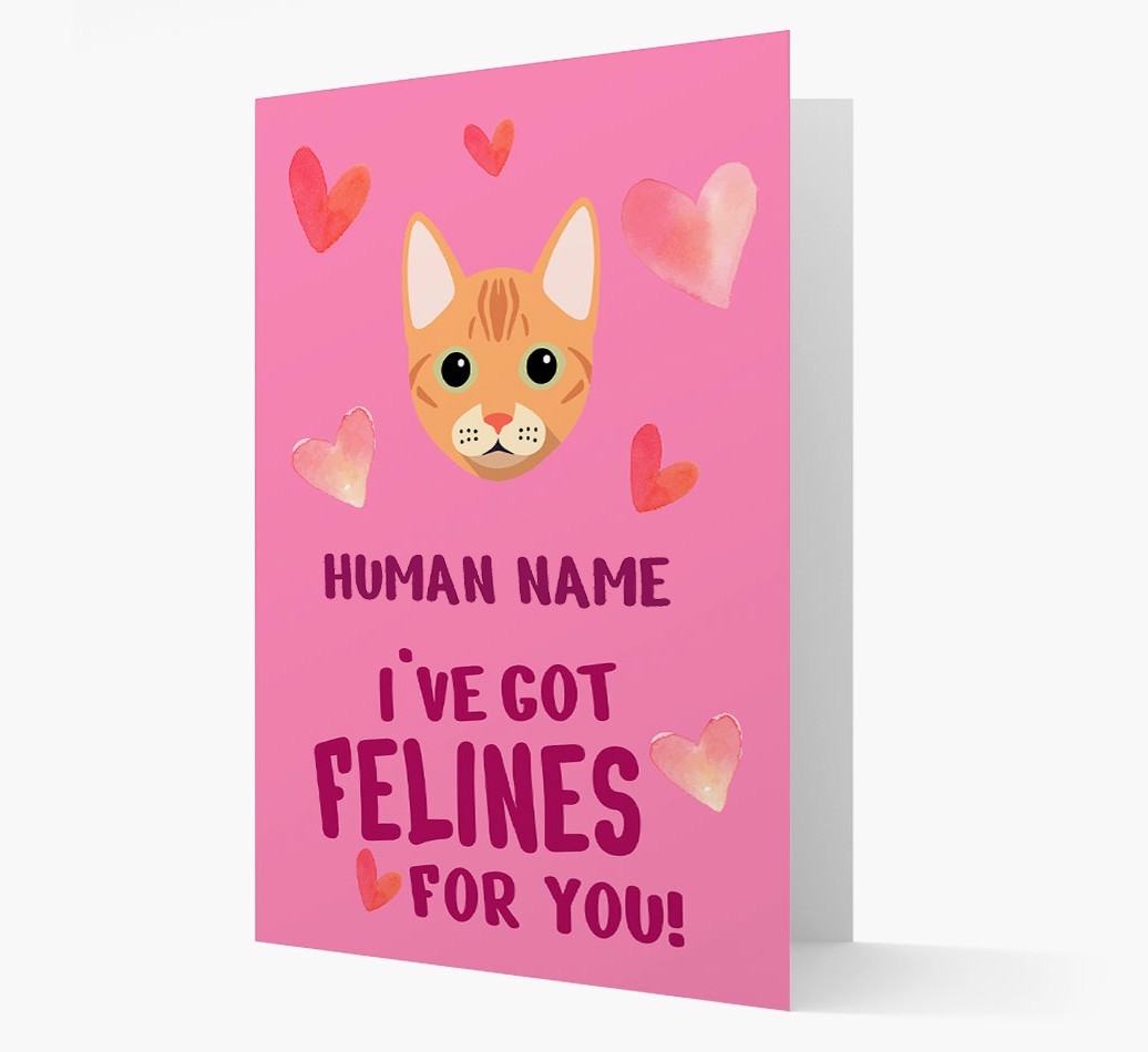 'Felines For You' - Personalised {breedCommonName} Card