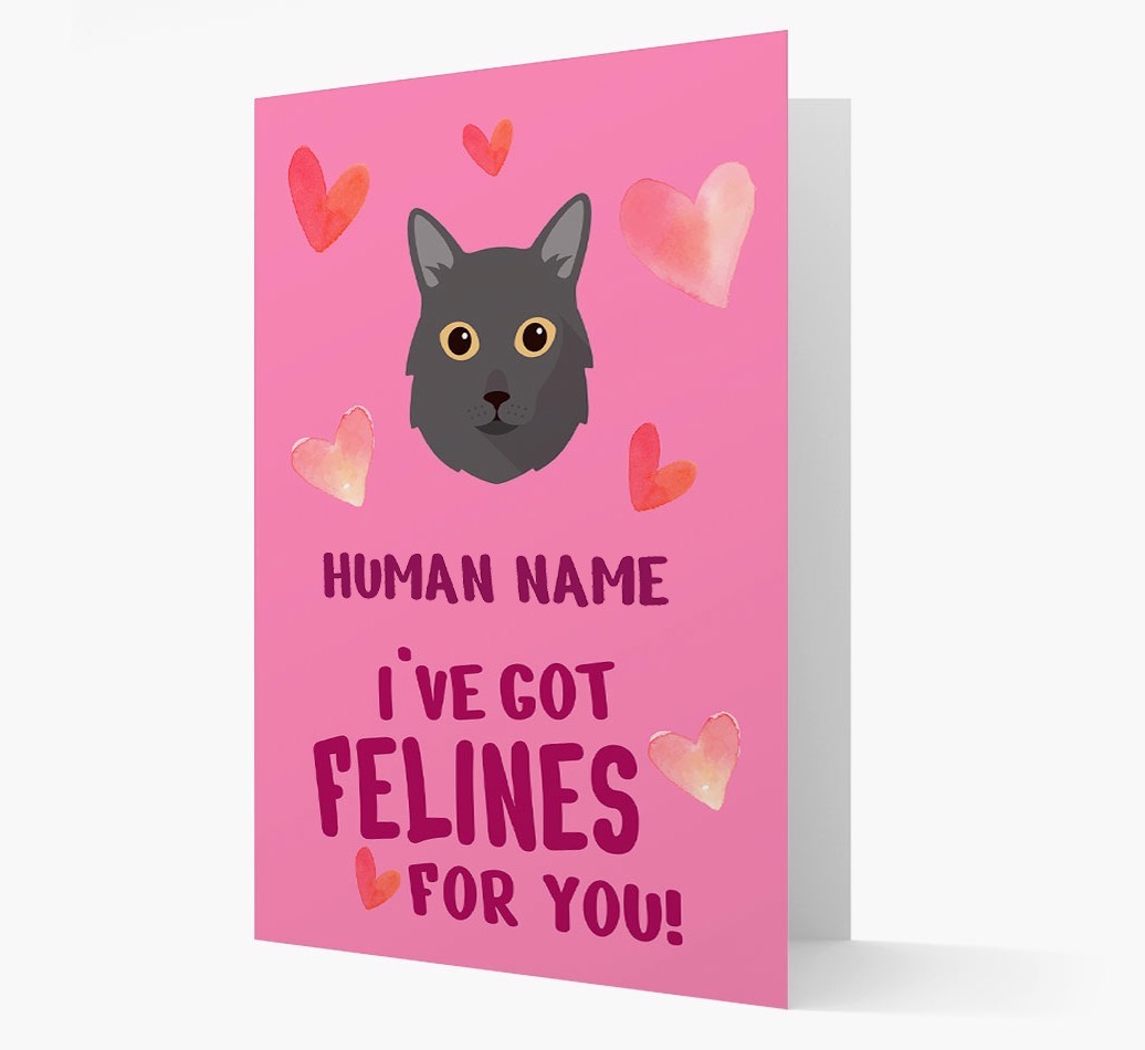 'Felines For You' - Personalised {breedCommonName} Card