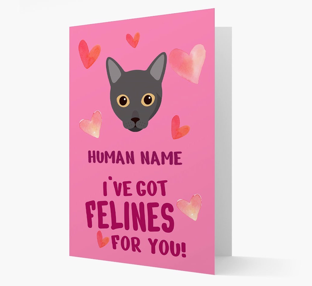 'Felines For You' - Personalised {breedCommonName} Card