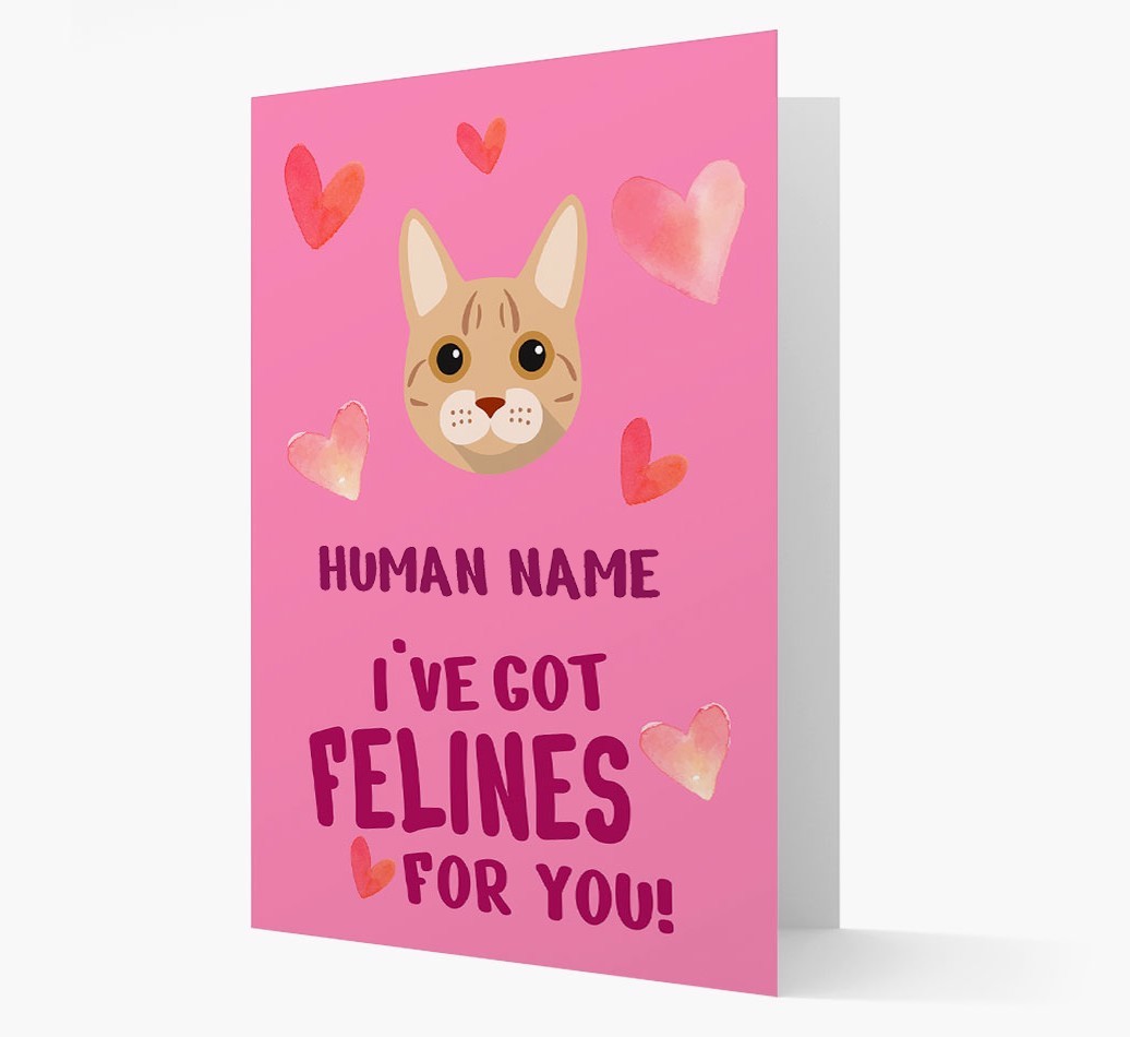 'Felines For You' - Personalised {breedCommonName} Card