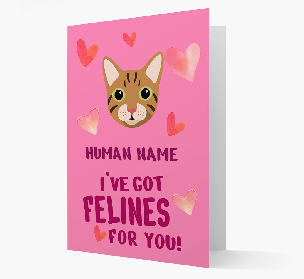 'Felines For You' - Personalised {breedCommonName} Card