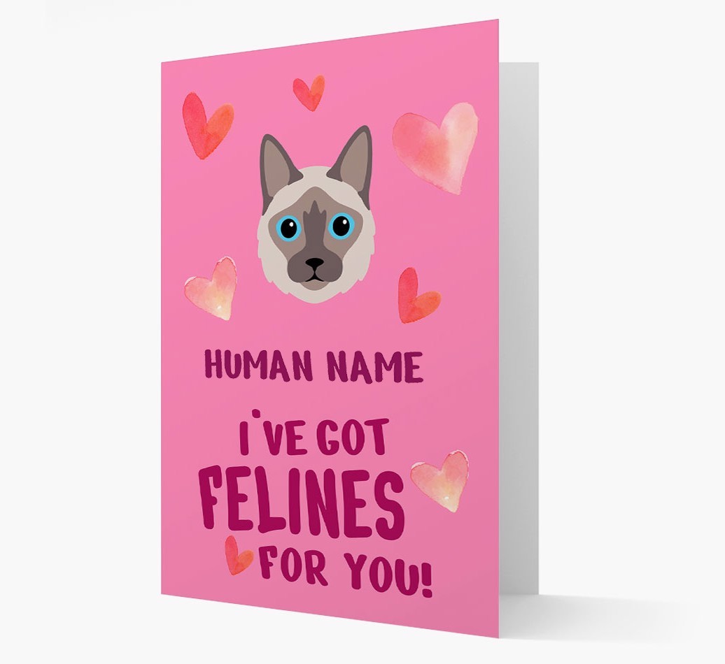 'Felines For You' - Personalised {breedCommonName} Card