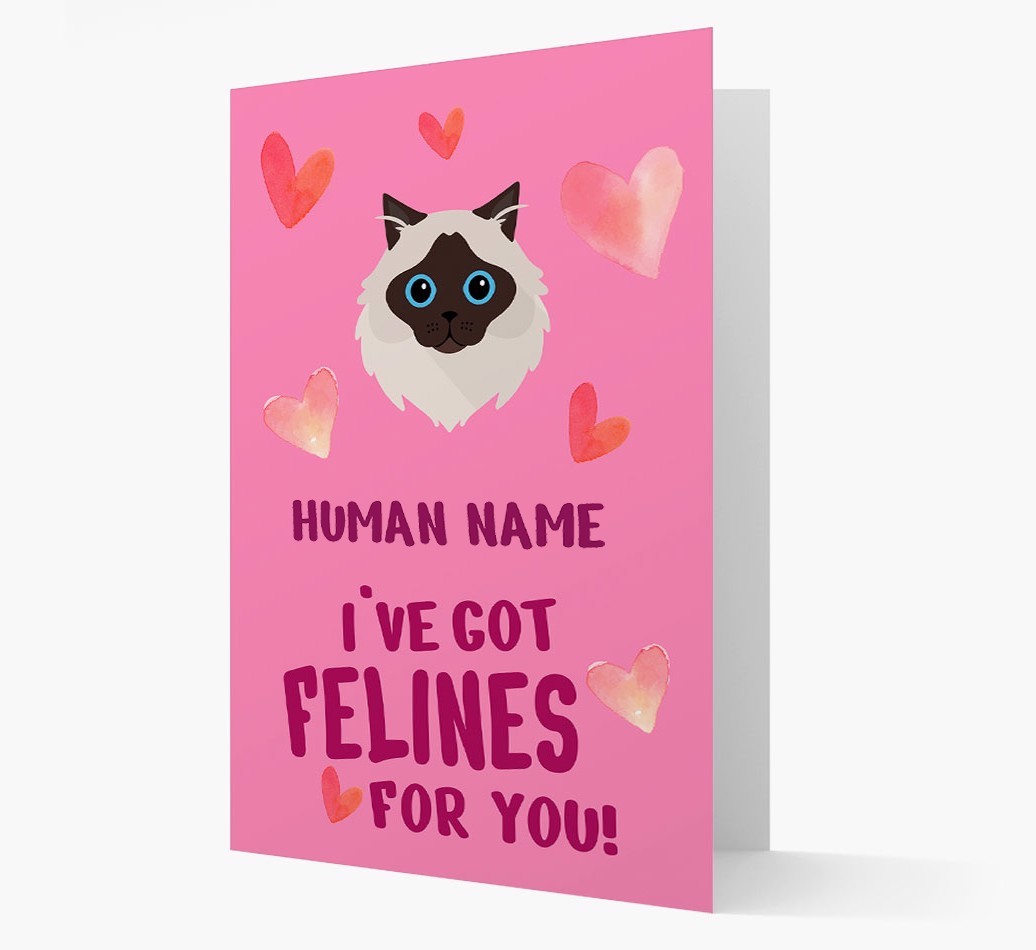 'Felines For You' - Personalised {breedCommonName} Card
