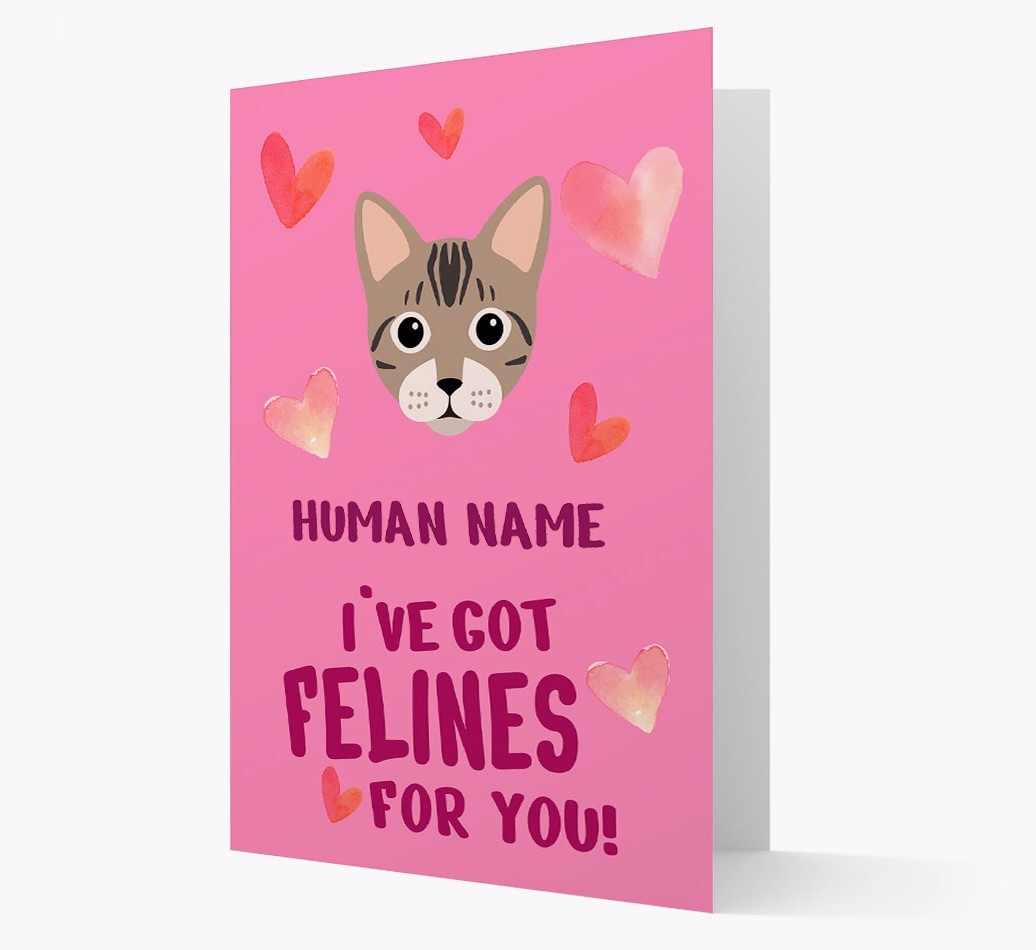 'Felines For You' - Personalised {breedCommonName} Card