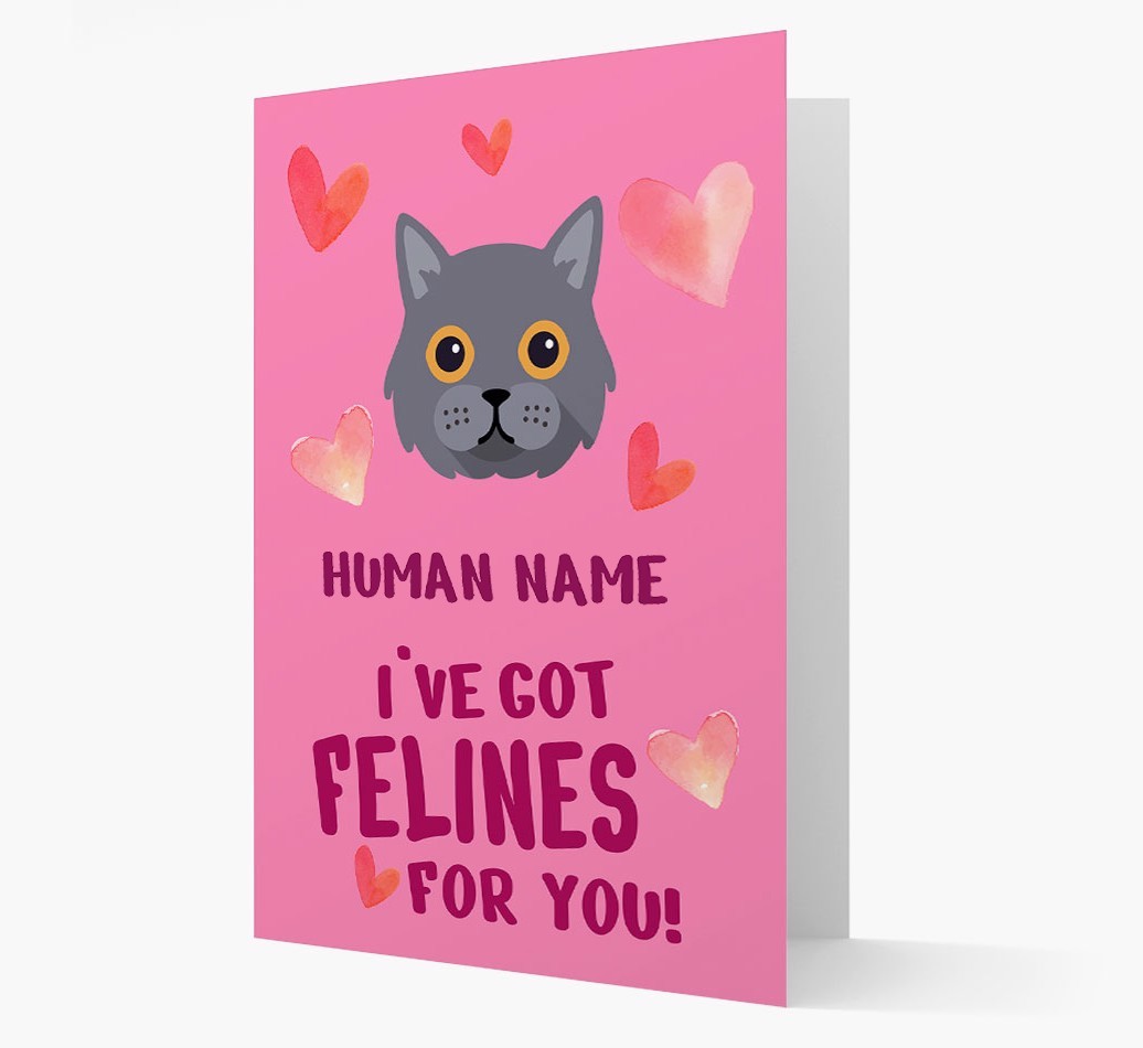 'Felines For You' - Personalised {breedCommonName} Card
