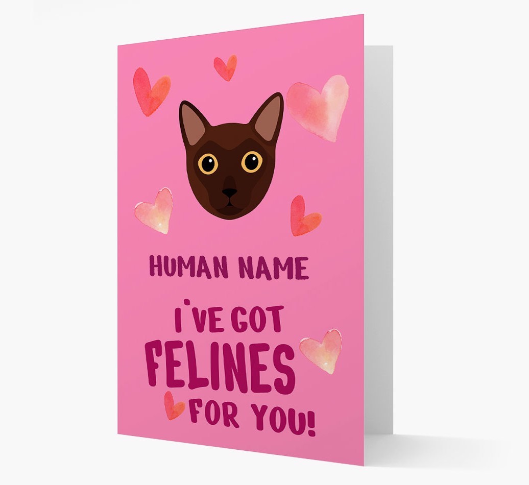 'Felines For You' - Personalised {breedCommonName} Card