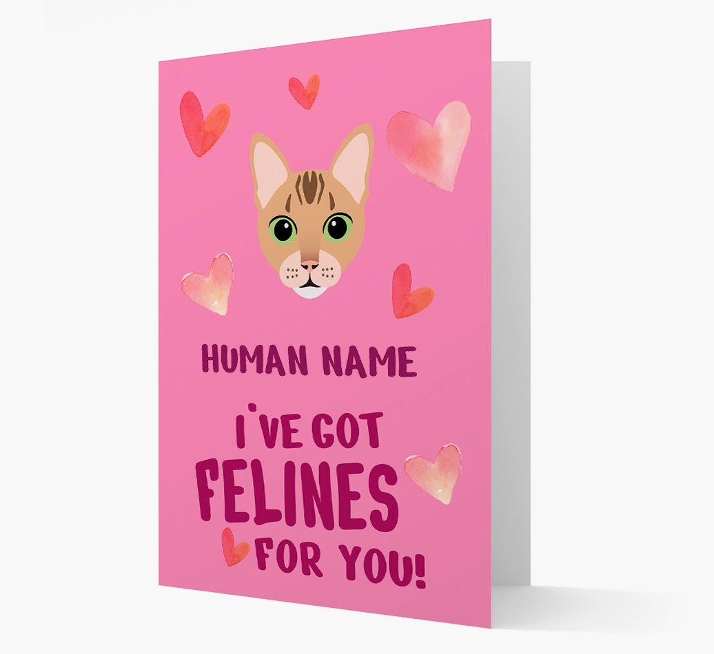 'Felines For You' - Personalised {breedCommonName} Card