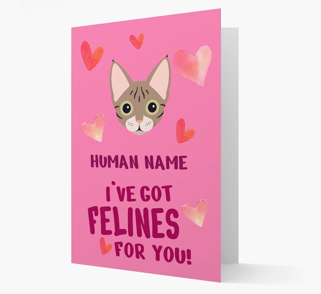 'Felines For You' - Personalised {breedCommonName} Card