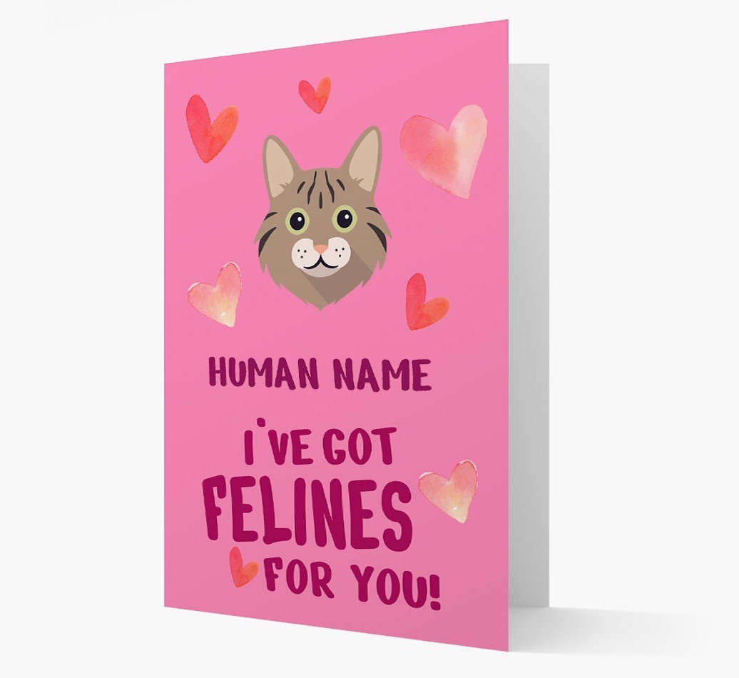 'Felines For You' - Personalised {breedCommonName} Card
