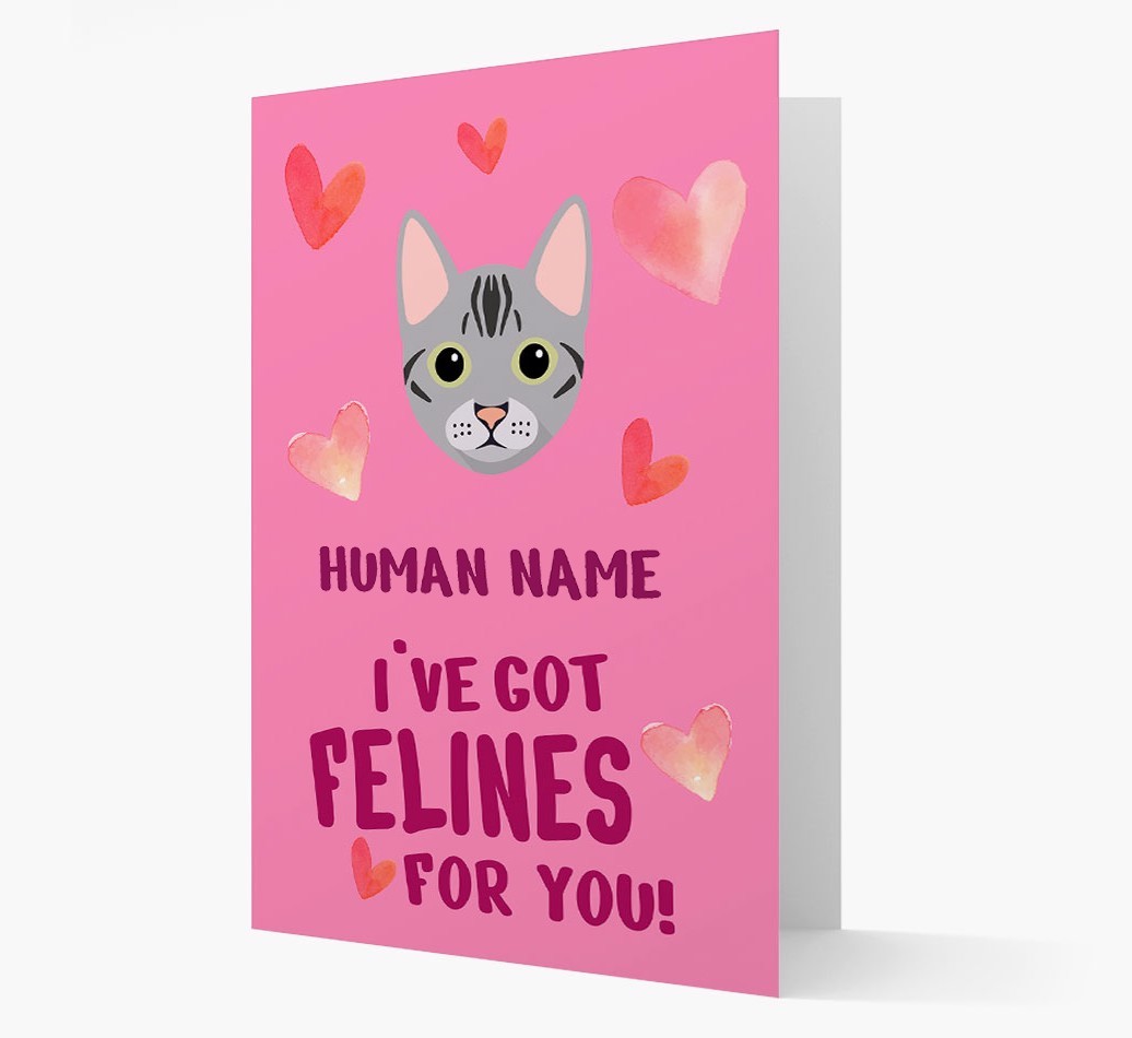 'Felines For You' - Personalised {breedCommonName} Card