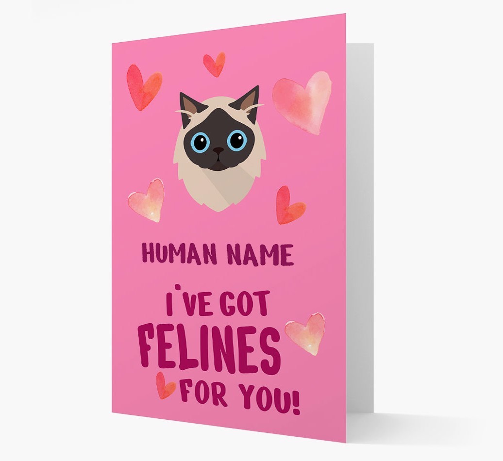 'Felines For You' - Personalised {breedCommonName} Card