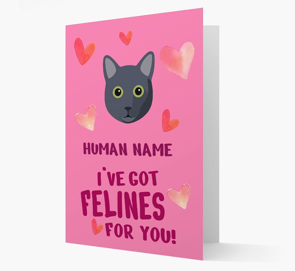 'Felines For You' - Personalised {breedCommonName} Card
