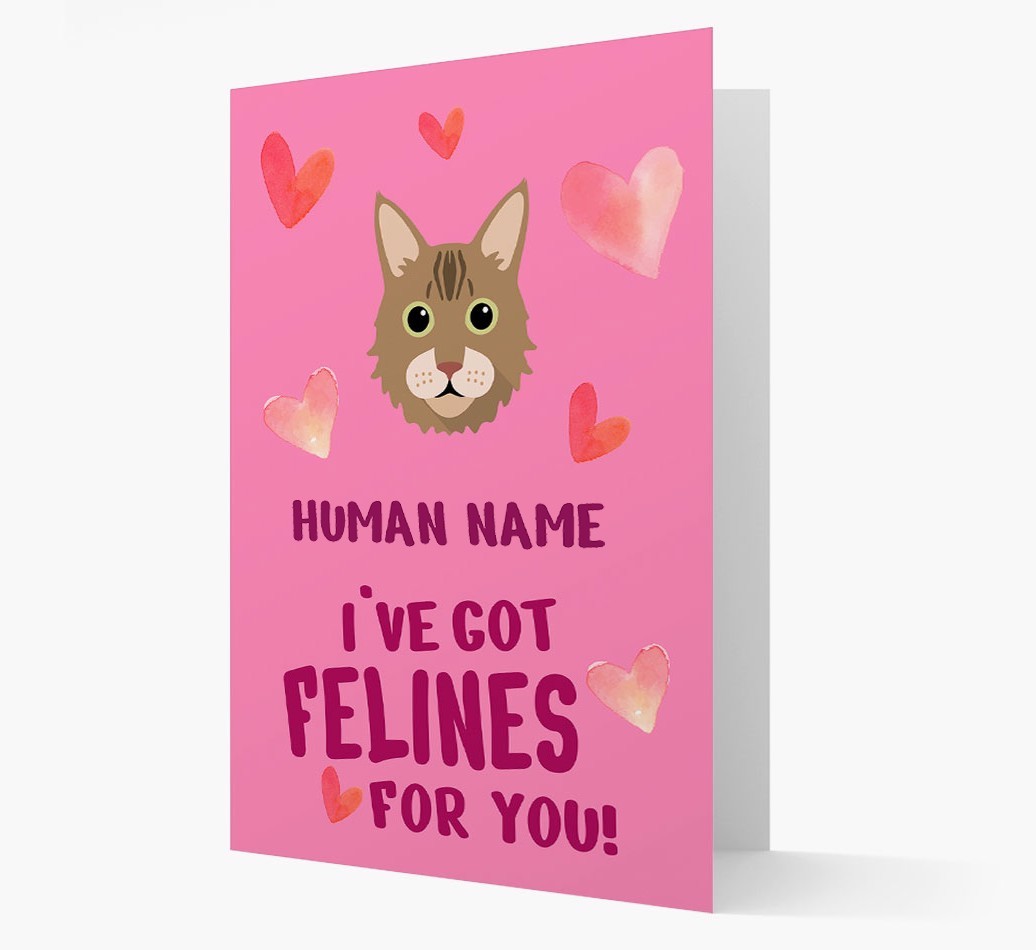 'Felines For You' - Personalised {breedCommonName} Card