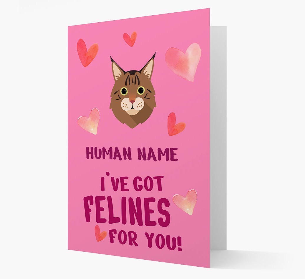 'Felines For You' - Personalised {breedCommonName} Card