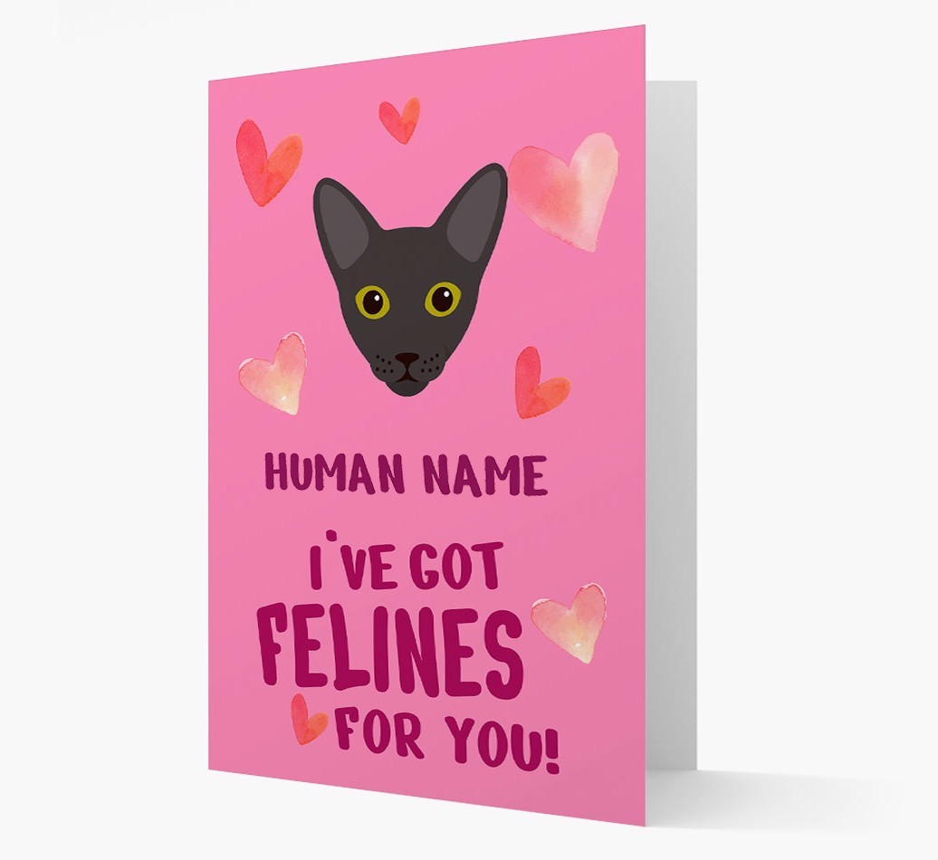 'Felines For You' - Personalised {breedCommonName} Card