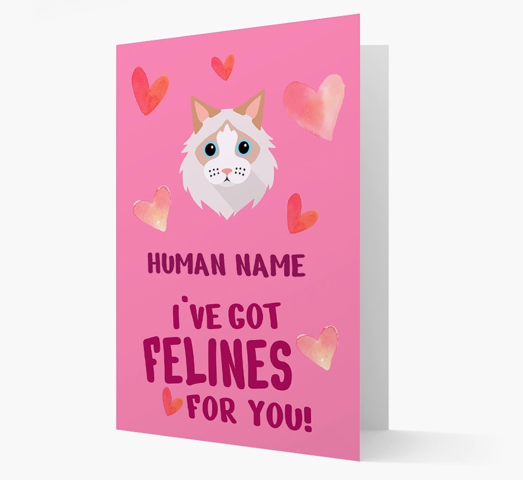 'Felines For You' - Personalised {breedCommonName} Card
