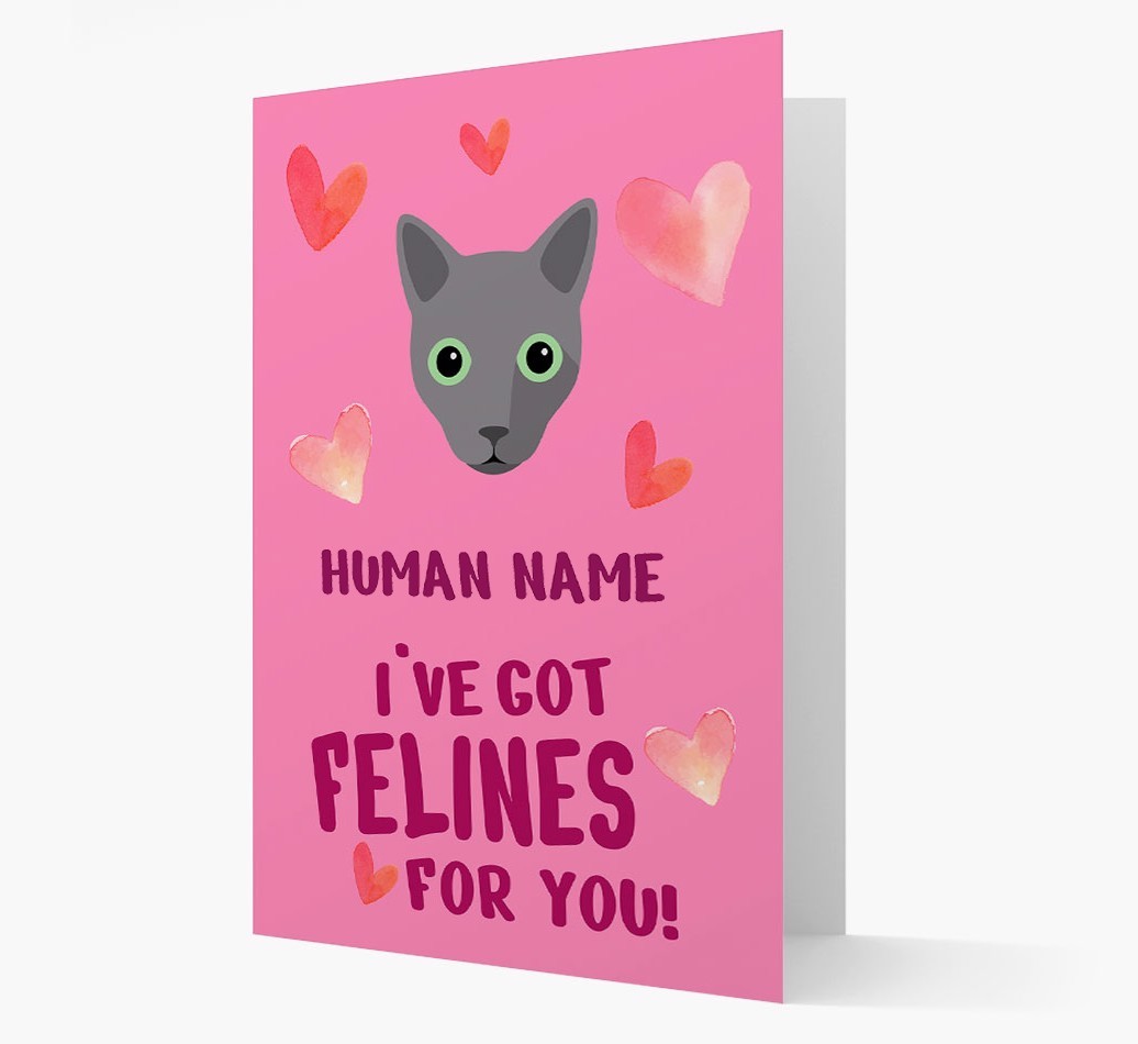 'Felines For You' - Personalised {breedCommonName} Card