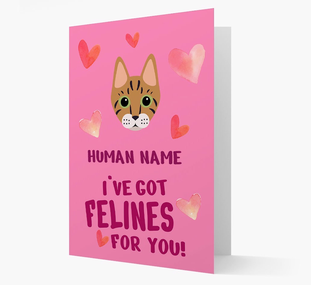 'Felines For You' - Personalised {breedCommonName} Card