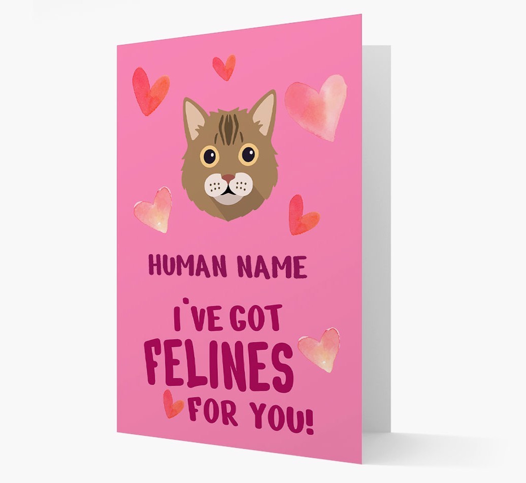 'Felines For You' - Personalised {breedCommonName} Card