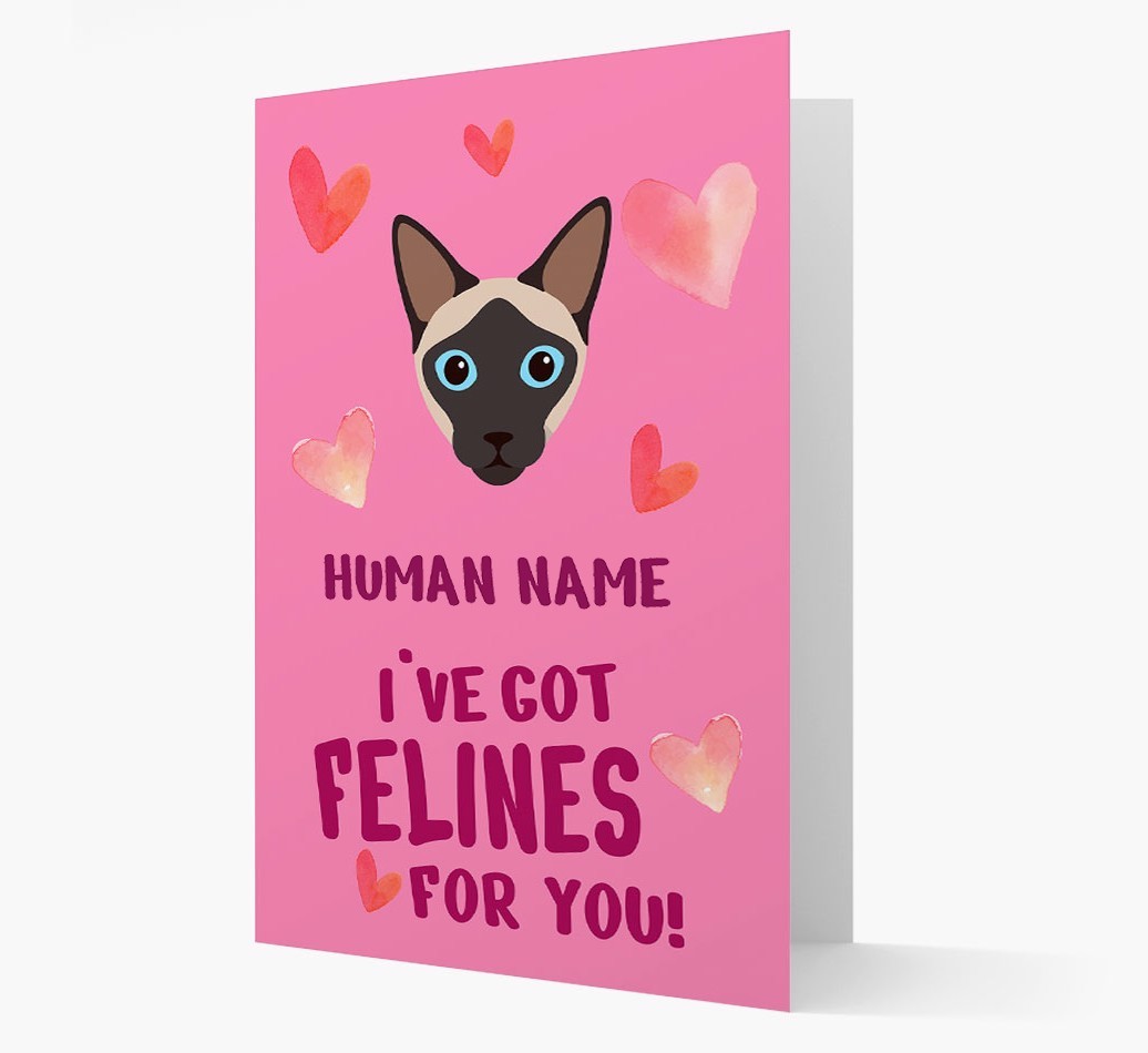 'Felines For You' - Personalised {breedCommonName} Card