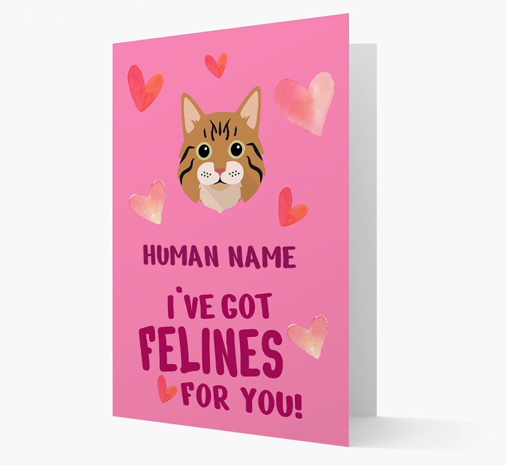 'Felines For You' - Personalised {breedCommonName} Card