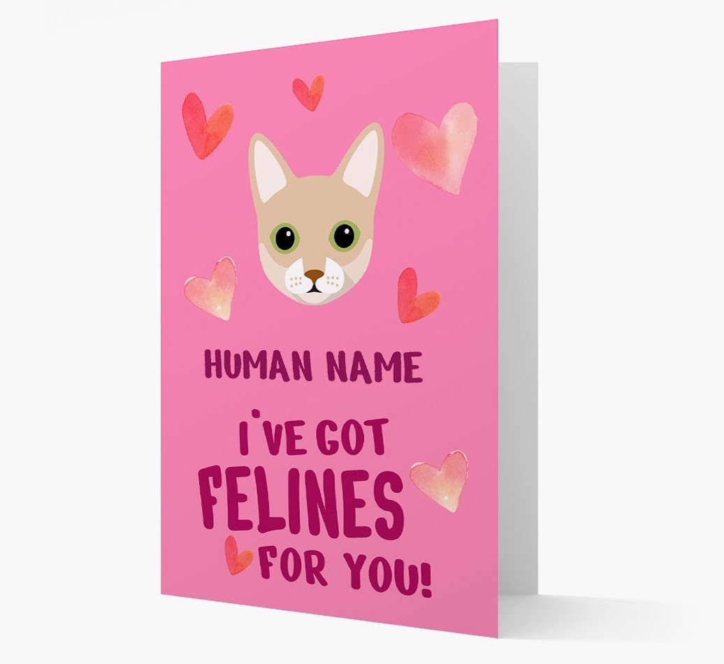 'Felines For You' - Personalised {breedCommonName} Card