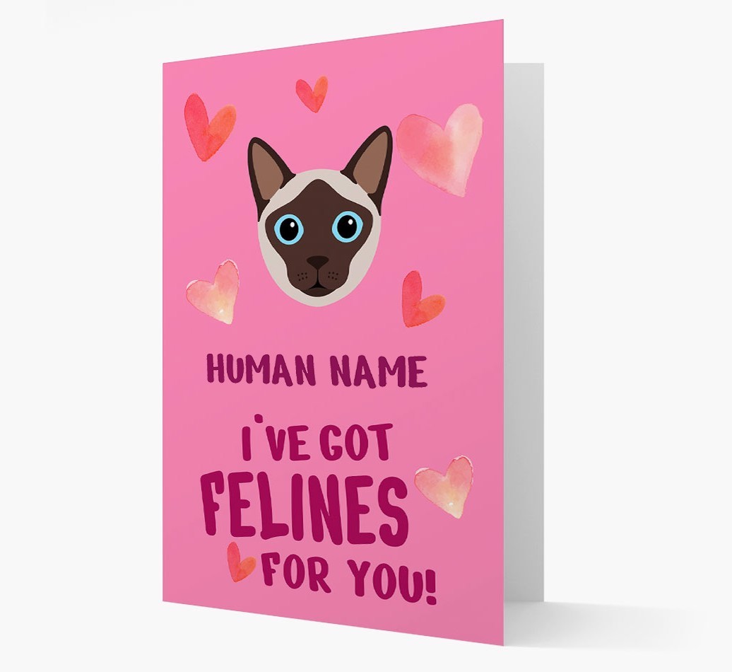 'Felines For You' - Personalised {breedCommonName} Card