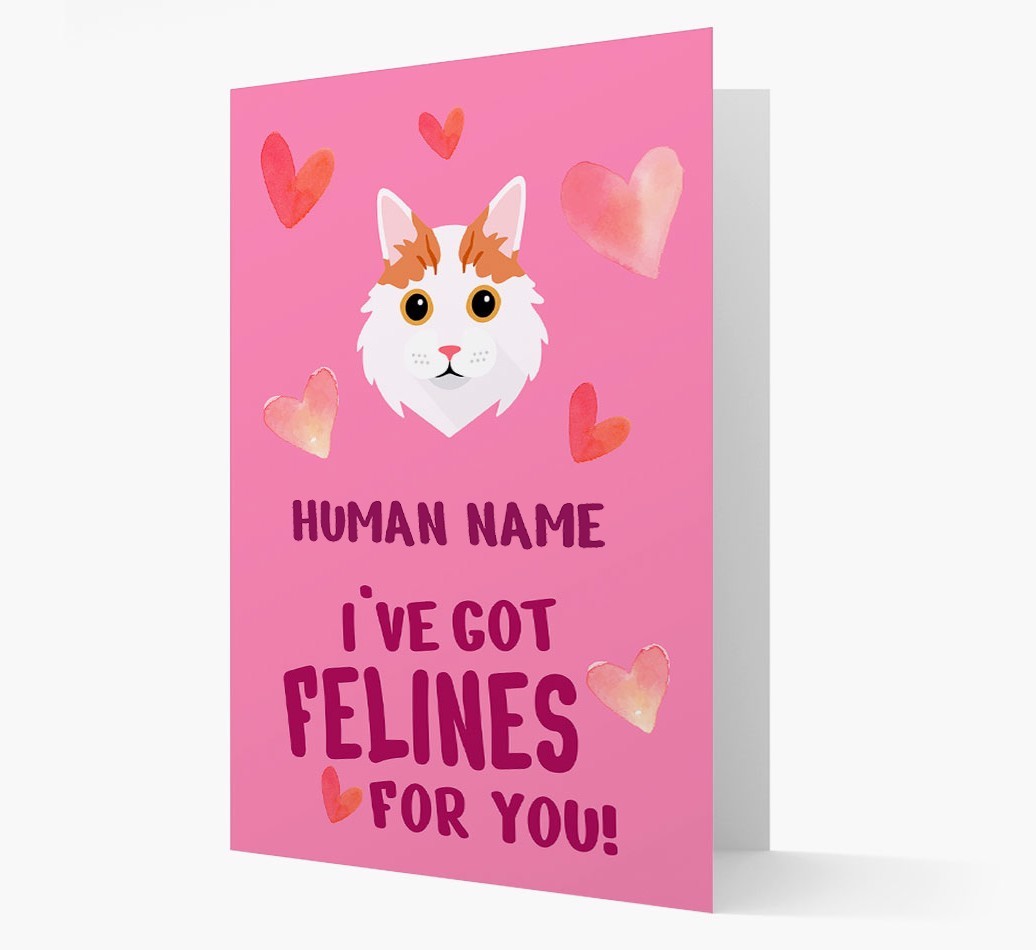 'Felines For You' - Personalised {breedCommonName} Card