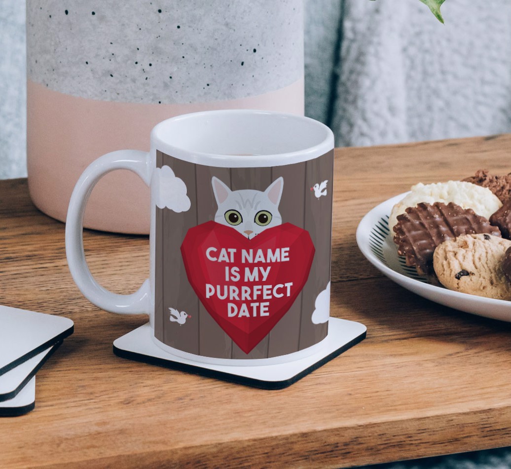 Purrfect Date: Personalised {breedCommonName} Mug