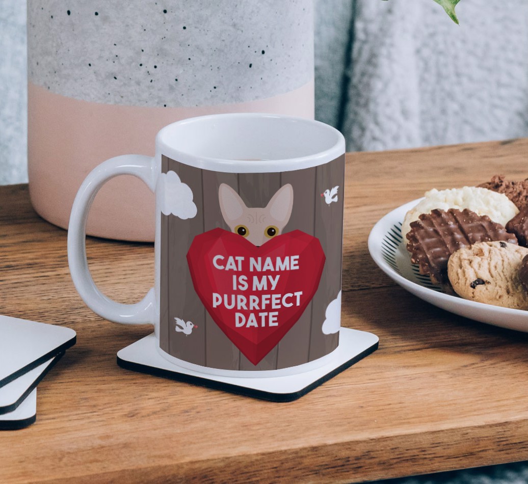 Purrfect Date: Personalised {breedCommonName} Mug