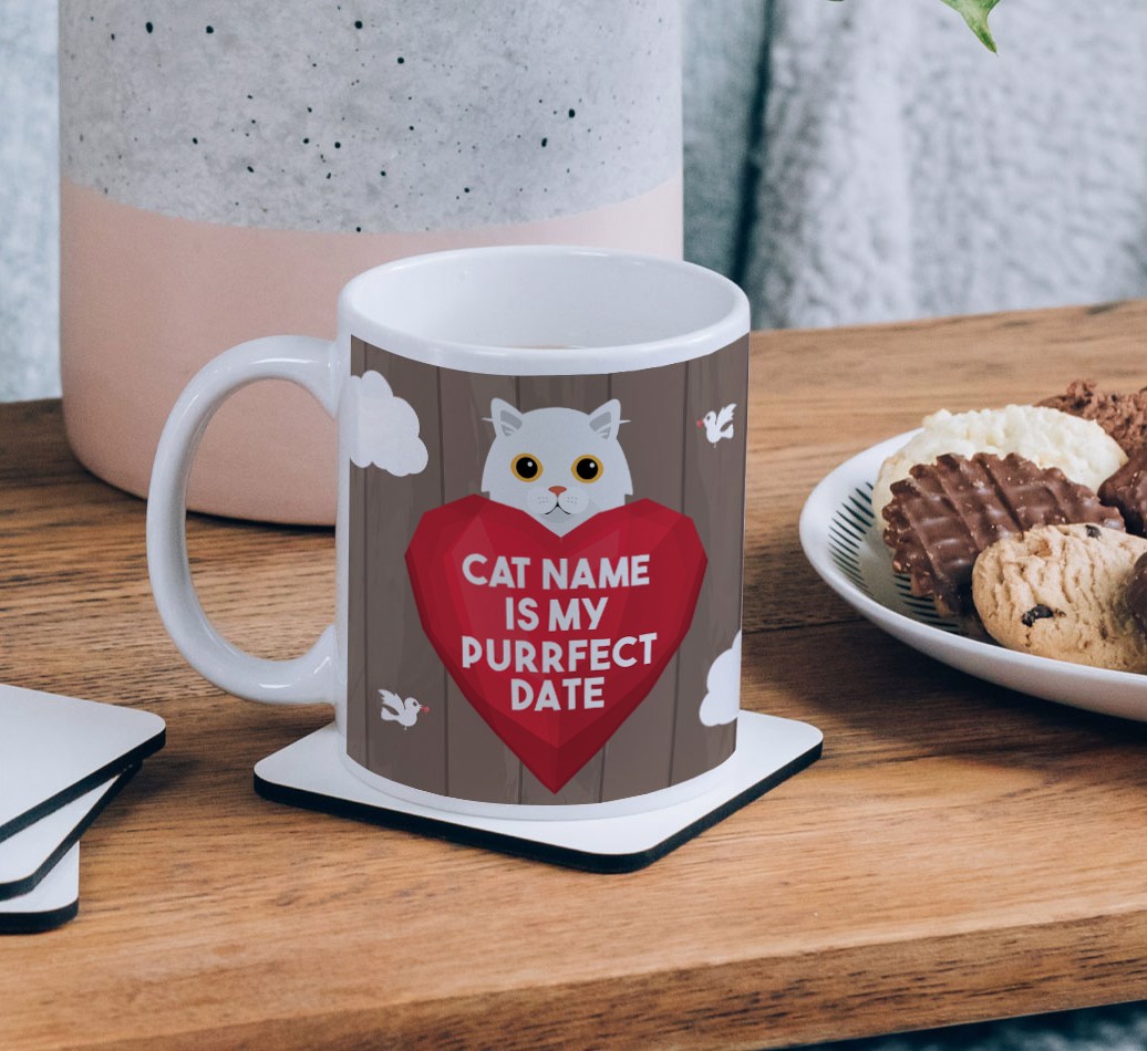 Purrfect Date: Personalised {breedCommonName} Mug