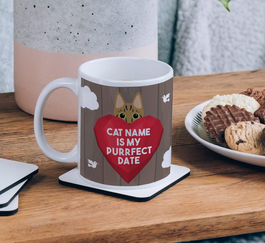Purrfect Date: Personalised {breedCommonName} Mug