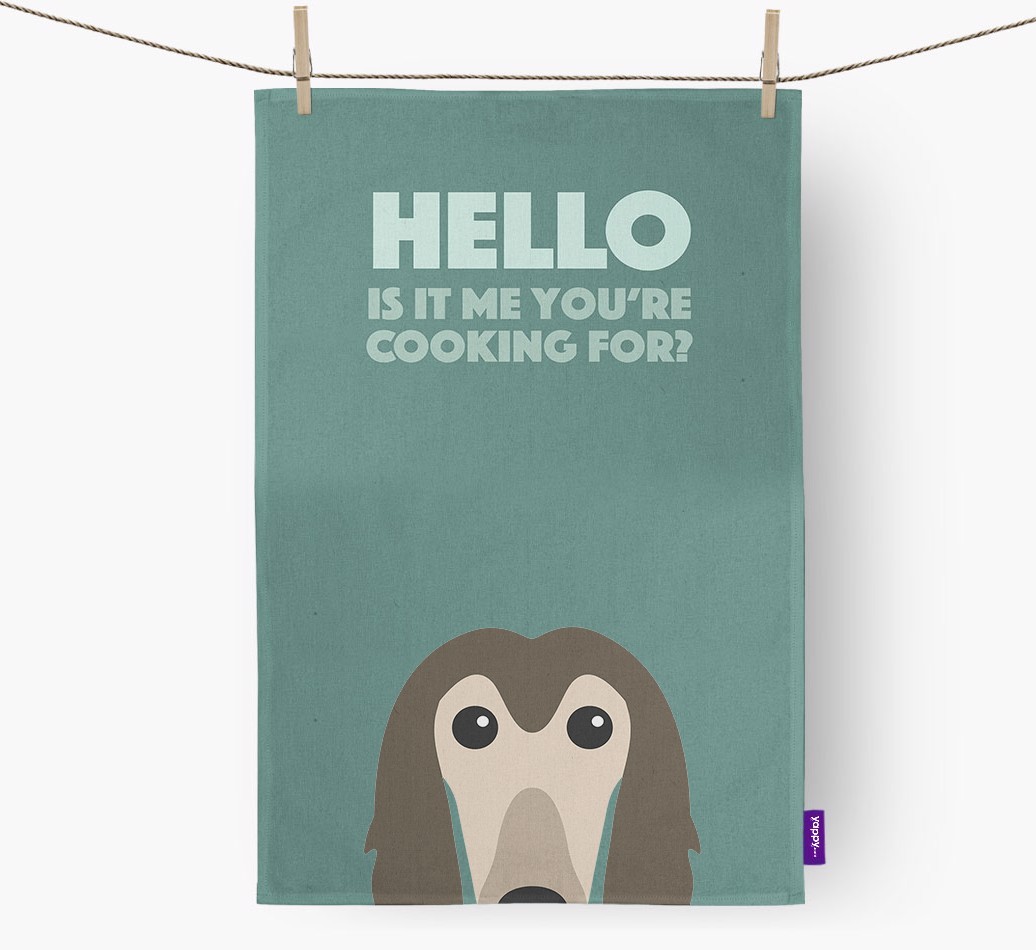 'Cooking For' - Personalised {breedFullName} Tea Towel