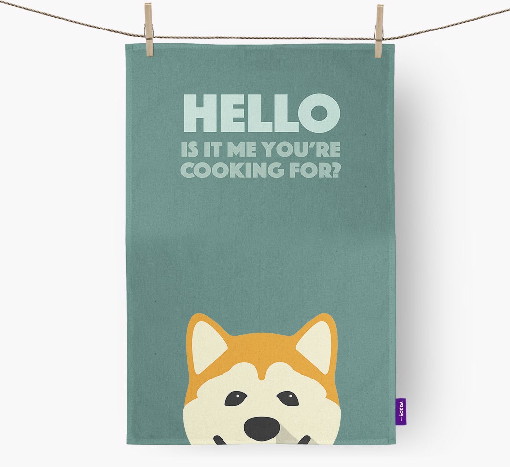 'Cooking For' - Personalised {breedFullName} Tea Towel