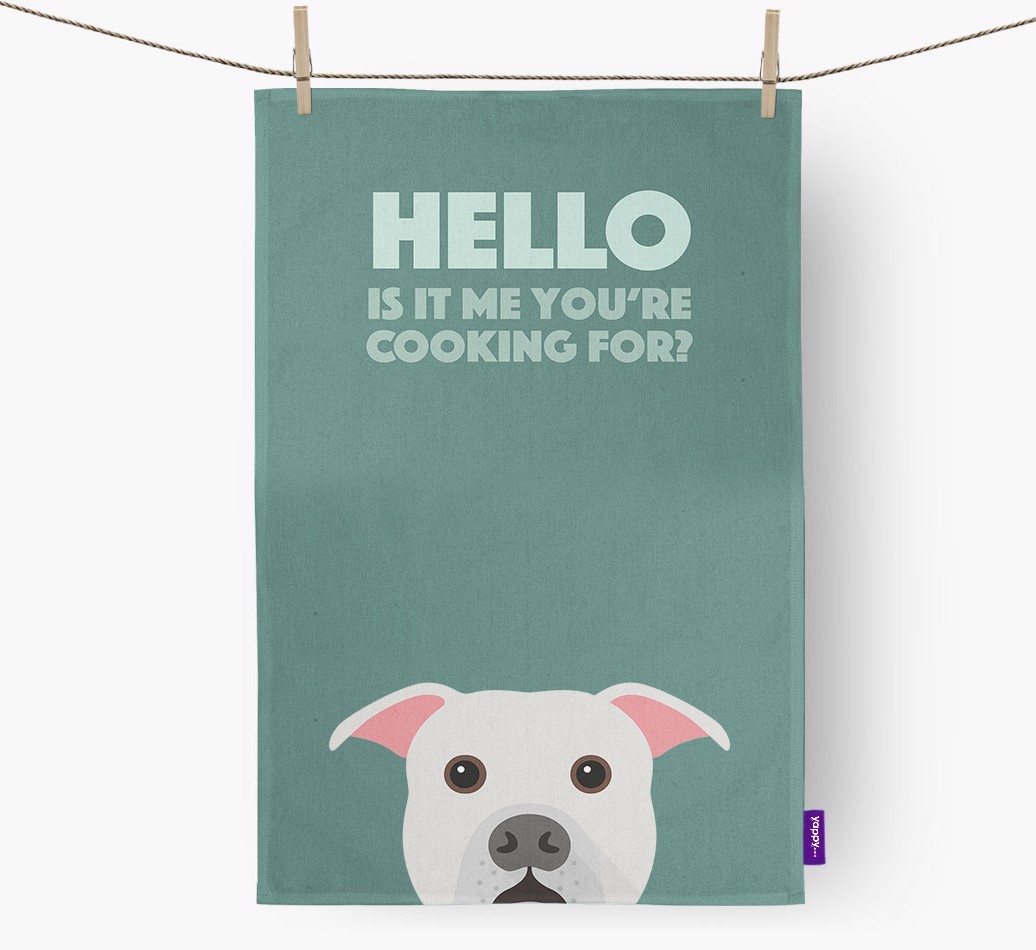 'Cooking For' - Personalised {breedFullName} Tea Towel