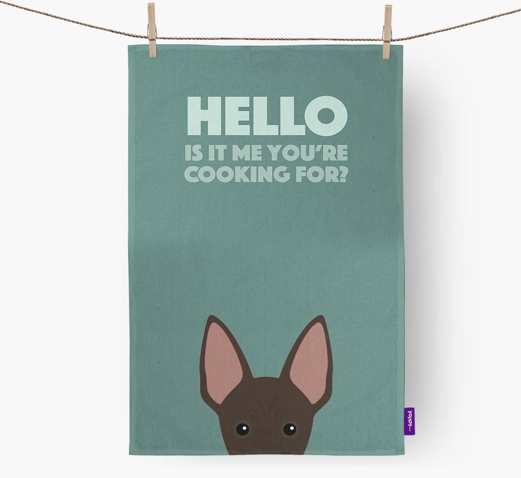'Cooking For' - Personalised {breedFullName} Tea Towel