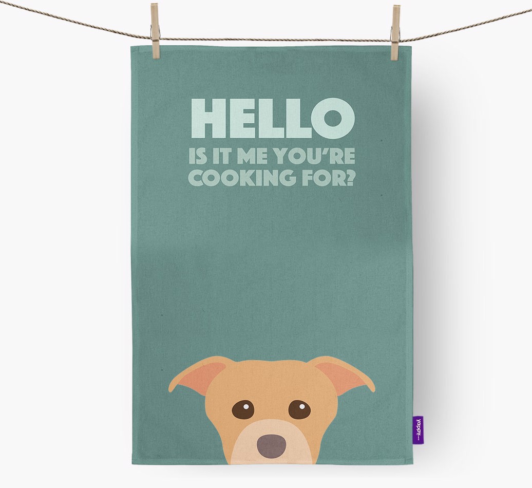 'Cooking For' - Personalised {breedFullName} Tea Towel