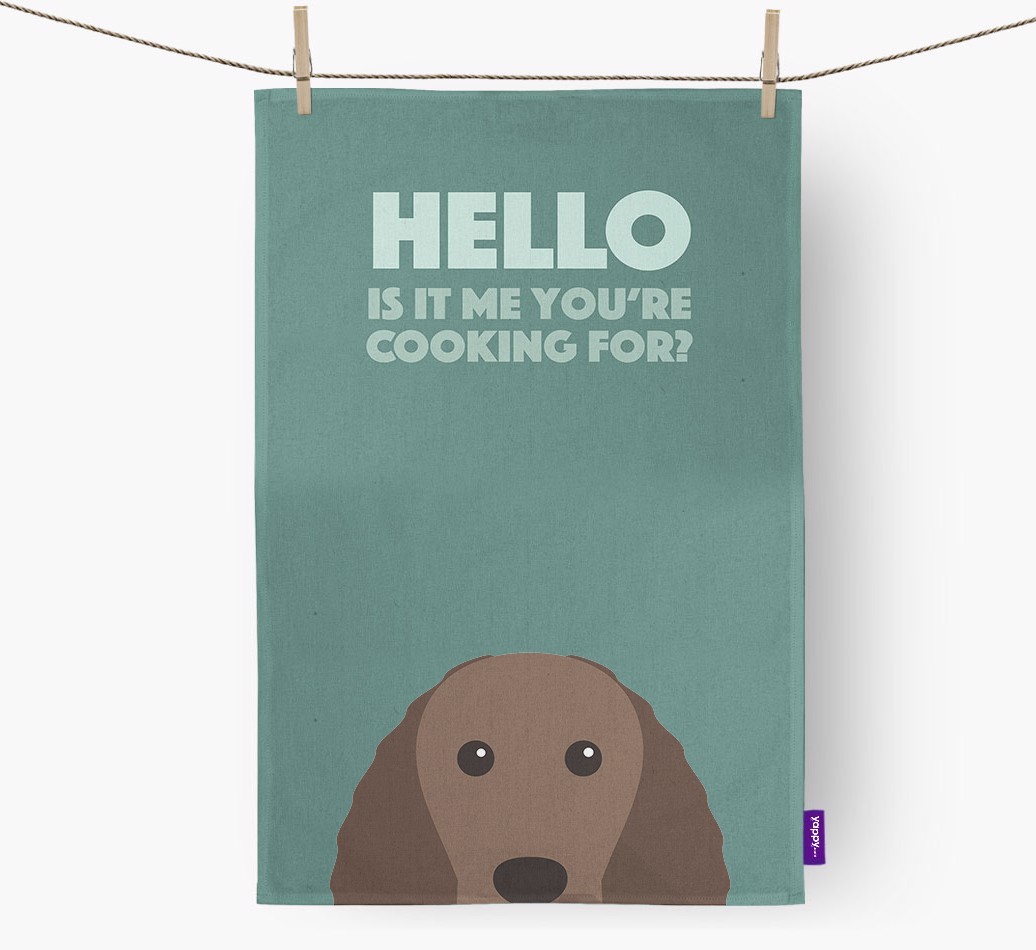 'Cooking For' - Personalised {breedFullName} Tea Towel