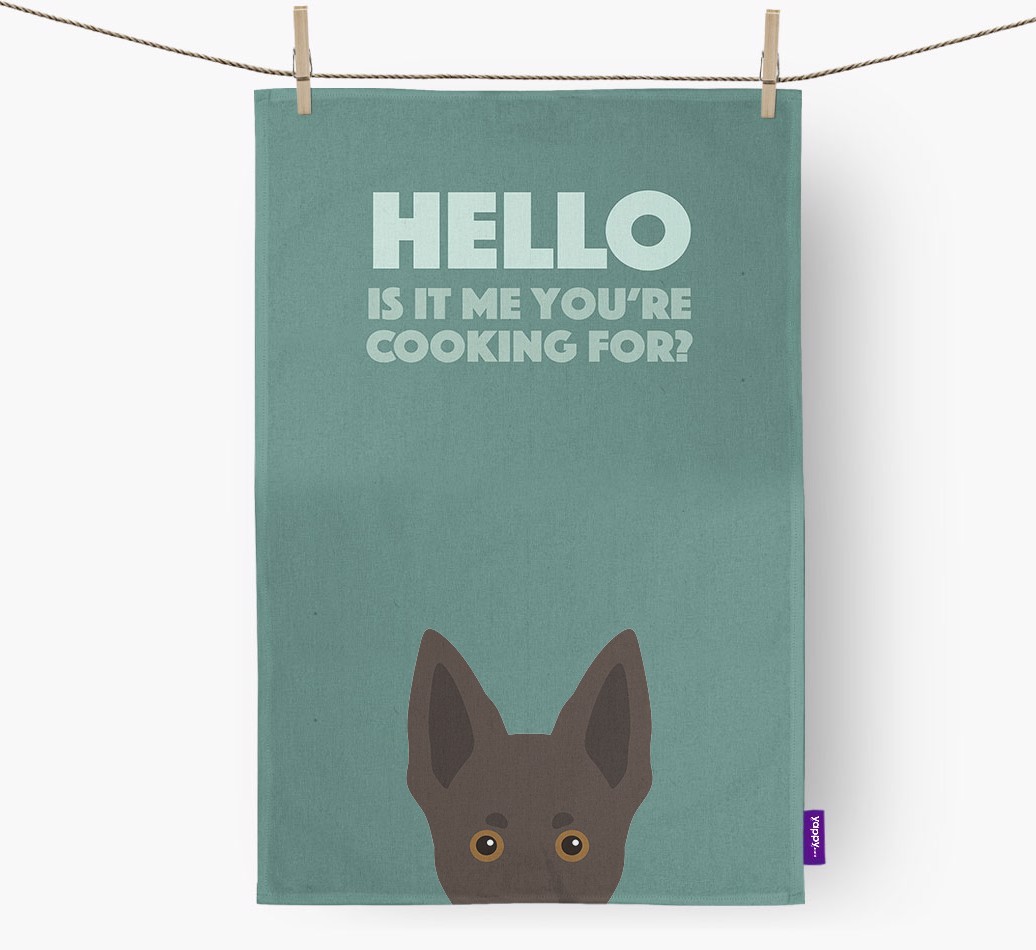 'Cooking For' - Personalised {breedFullName} Tea Towel