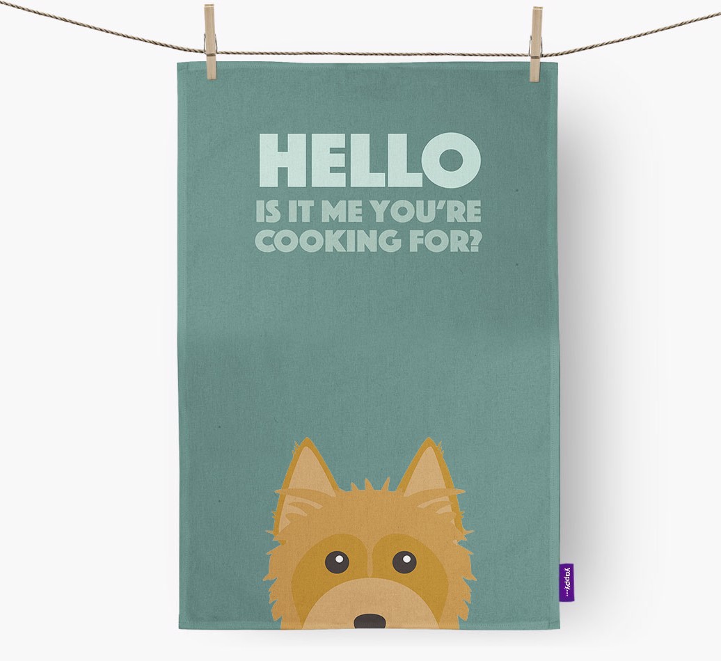 'Cooking For' - Personalised {breedFullName} Tea Towel