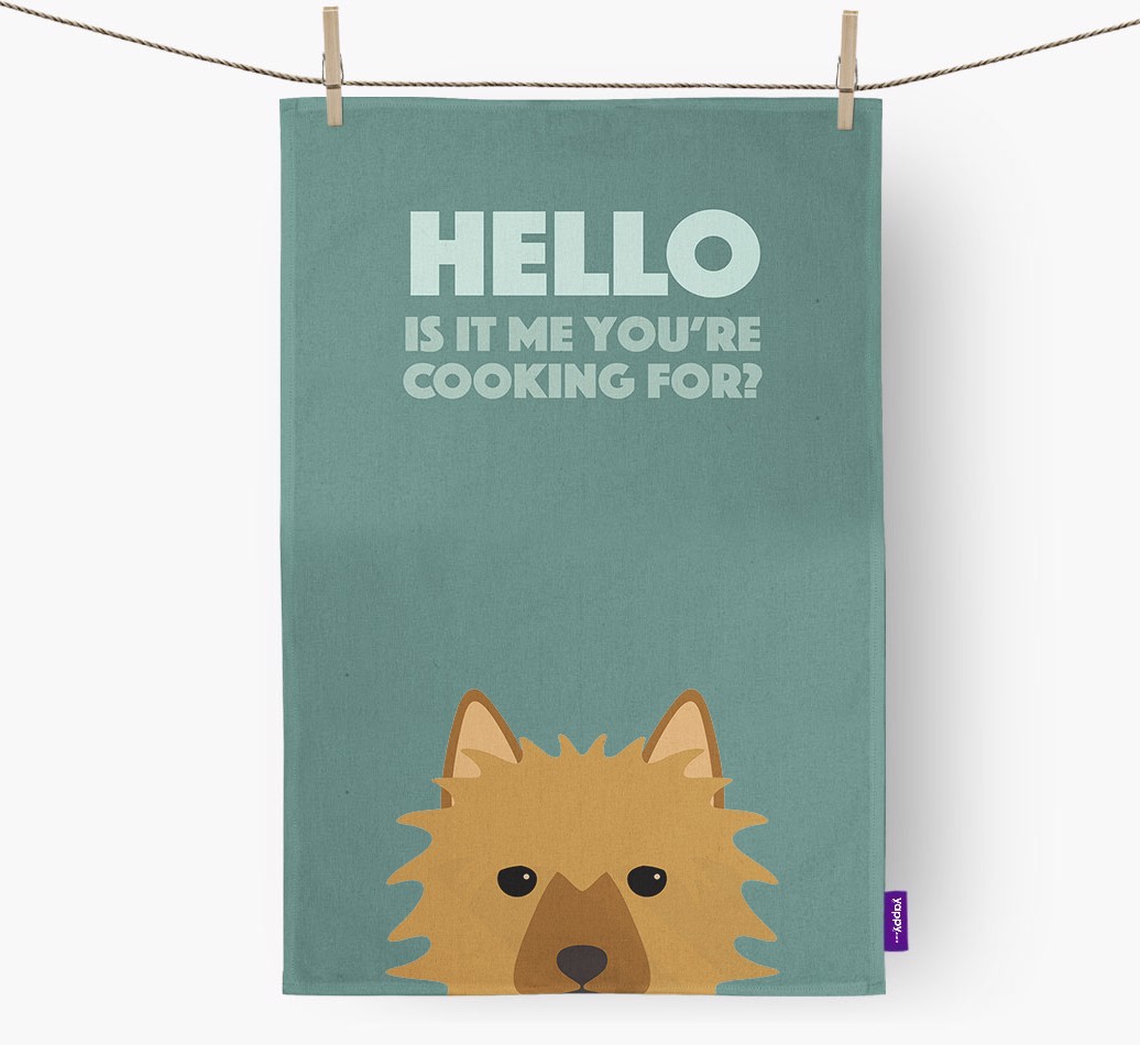 'Cooking For' - Personalised {breedFullName} Tea Towel
