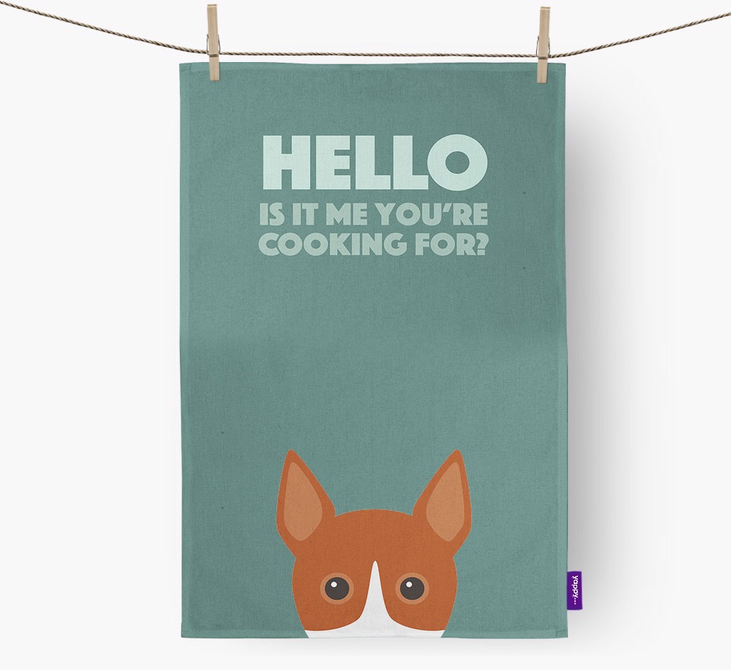 'Cooking For' - Personalised {breedFullName} Tea Towel