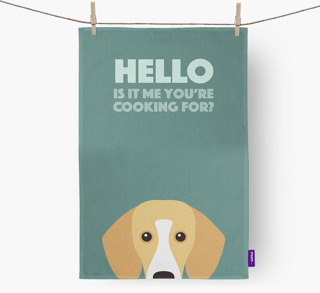 'Cooking For' - Personalised {breedFullName} Tea Towel